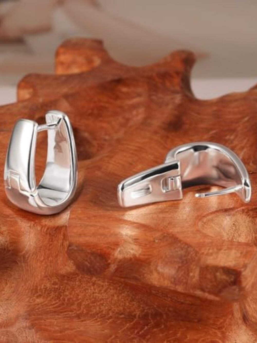 925 Sterling Silver Earrings Small Chunky Silver Earrings for Women
